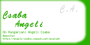 csaba angeli business card